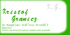 kristof granicz business card